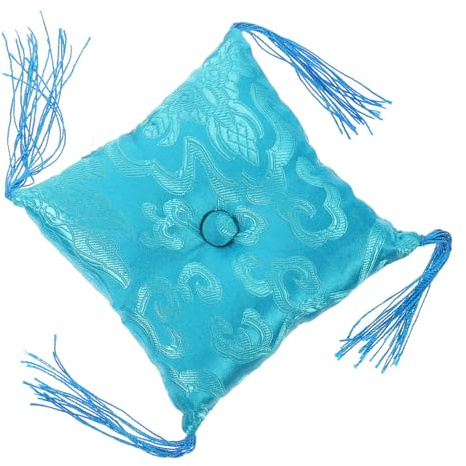 ERINGOGO Tapete para Cuenco Sonido de Buda Hecho a Mano en Tela de Nepal, Cojín Práctico y Decorativo para Cuencos, Color Azul y Estilo Tradicional Color Aleatorio