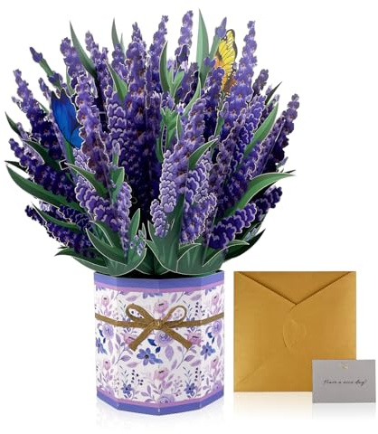 VELLUSTRA Auguri Compleanno 3D Biglietto, Fatto a Mano Biglietto Auguri Pop Up, Carta Sorpresa 3D con Busta e Biglietto con Messaggio, Regalo Commemorativo per Donne, Mamme, Ragazze