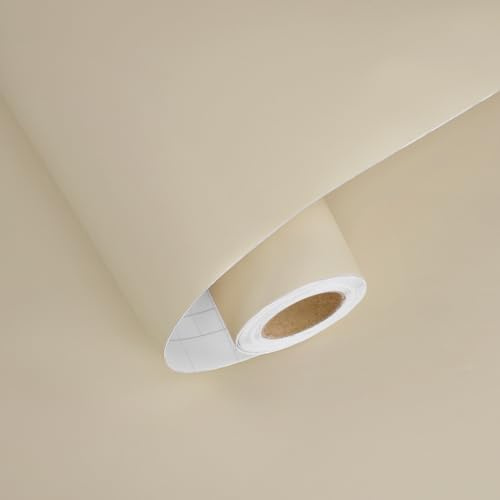 HotDecor självhäftande tapet beige självhäftande film kök enfärgade tapeter ljusbrun möbelfolie självhäftande tapet barnrum vardagsrum film för bord köksskåp självhäftande tapet 40 cm x 200 cm