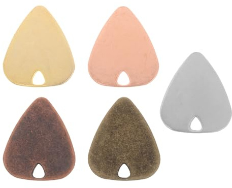ELAYARD 5 Stück Edelstahl Gitarrenplektren Metall Pick für Elektrische Akustische Bassgitarren Zubehör Langlebig Vielseitig Bronze Farbig Glatt