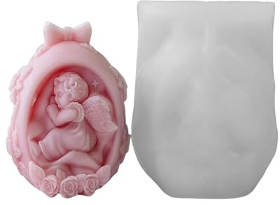 Lodoot Molde resistente para huevos de bebé para decoraciones de Pascua y velas perfumadas, materiales de silicona flexibles