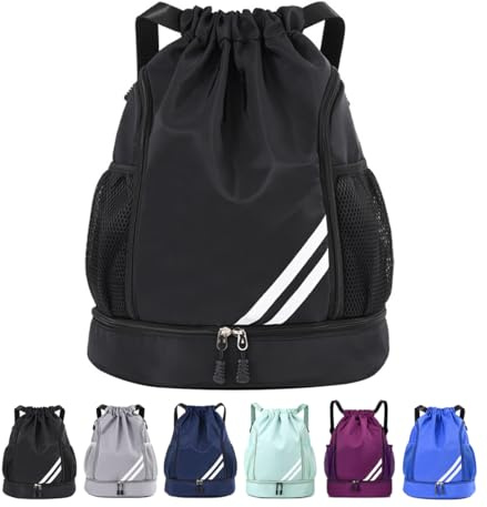 ZenithPeak Turnbeutel für Jungen Damen, Sportbeutel mit Kordelzug Sportrucksack Kinder Rucksack Sport mit Schuhfach Wasserdicht Rucksack Basketball Tasche Fussballtasche für Erwachsener Jugend