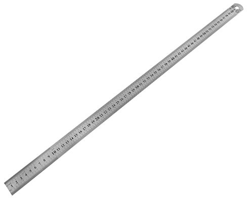 sourcing map 60 cm Gerades Edelstahl Lineal 24 Zoll Metall Lineal Stahllineal Messwerkzeug