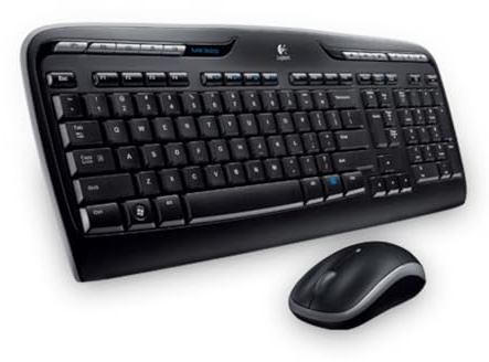 Logitech MK330 Kabelloses Tastatur-Maus-Set | 2.4 GHz, Unifying USB, 4 G-Tasten, 12-24 Monate Batterie, PC/Laptop, Griechisches-Layout - Schwarz