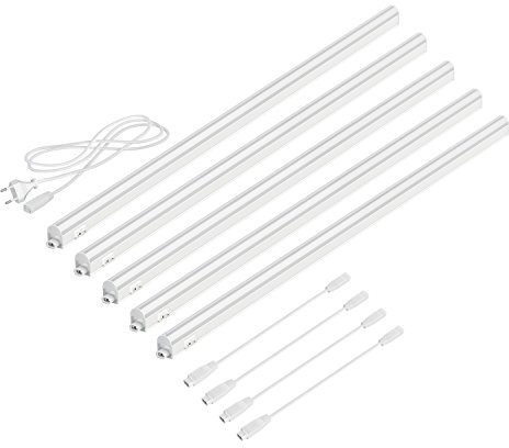 parlat LED Unterbau-Leuchten Rigel, je 87,3cm, 40cm Kabel, je 1002lm, warm-weiß, 5er Set