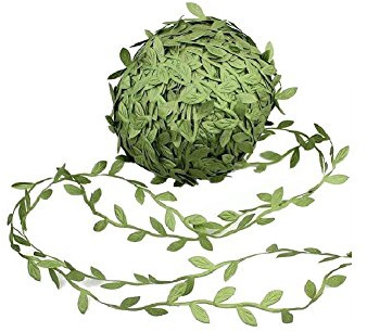 David accessories Olive Green Leaves Leaf Trim Ribbon -20 Yards - for DIY Craft Party Wedding Home Decoration (Olive Green)