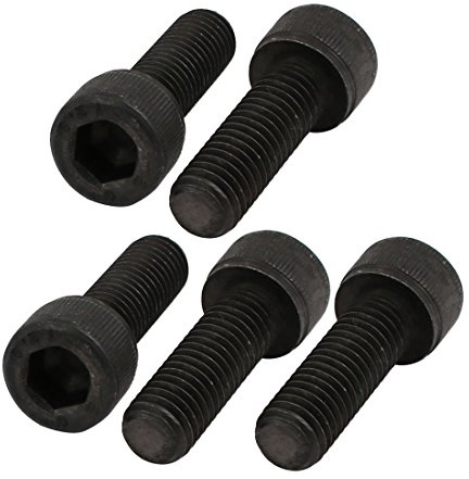 sourcing map 5 Stück Zylinderschrauben M10x30mm 12,9 Grad Schwarz