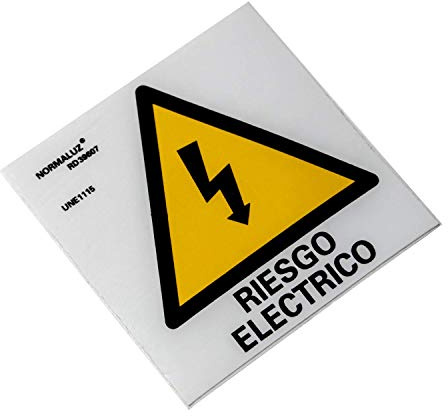 Normaluz RD39607 – Adhesive Sign 10 Units Electrical Hazard Lightning Adhesive Vinyl Adhesive, Yellow, 5 x 5 cm