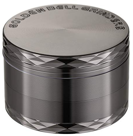 LIHAO 1 x Grinder Pollen Crusher Nickel-Schwarz 4-teiliges Set Krautmühle Zinklegierung für Spice, Kräuter, Gewürze, Herb - Nickel-schwarz