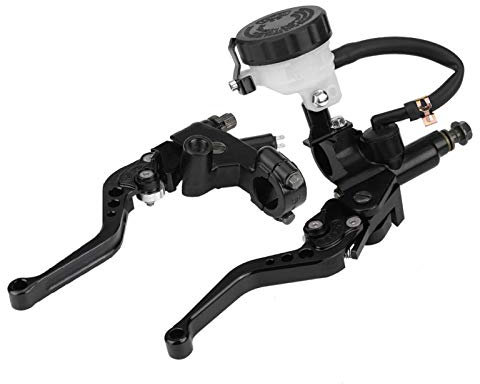 Akozon Leviers de maître-Cylindre, 7/8 (22mm) leviers d'embrayage de Frein de Moto universels Ensemble de leviers de réservoir de maître-Cylindre Noir pour Motos