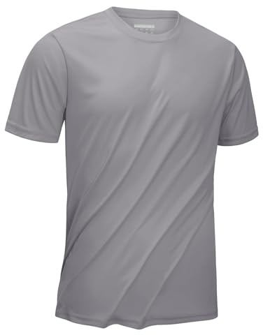 KEFITEVD Snabbtorkande stretchig t-shirt för män sommar tunn sport t-shirt ledig lätt kortärmad toppar
