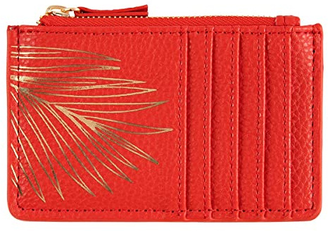 DRAEGER PARIS 1886 Unisex Erwachsene Reißverschluss, goldfarben, Rot Kartenhalter