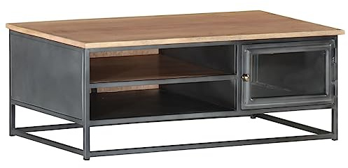 Makastle Table Basse Gris 90x50x35 cm Bois d'acacia Massif