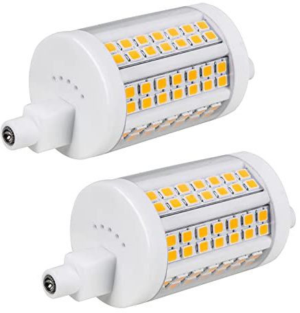 YAKAiYAL 15W R7s LED Lampe 78MM Dimmbar Birne Warmweiß 3000K AC220-240V Doppel Brenner-Enden J78 Lampe 360 Grad Keramik Leuchtmittel 2-Stück
