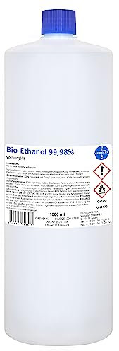 Kamin-Ethanol 99,98% Alkohol-Gehalt, reinst, wasserfrei I 1000 ml I HERRLAN-Qualität I Made in Germany