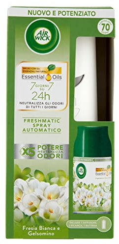 Airwick Freshmatic Completo Fresia Bianca e Gelsomino Profumatore per Ambiente, 250ml