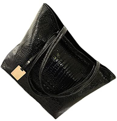 HAPINARY Damen Handtasche Groß Kapazität Pu Schultertasche Für Arbeit Schule Schwarz Vielseitige Einkaufstasche Mit Komfortablem Griff Und Perfektem Design