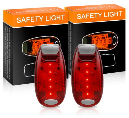 Sosayet LED Sicherheitslicht 2er Set, Blinklicht Schulranzen Licht, Clip Reflektor Rucksack licht Lauflicht, Sicherheit Licht für Kinder Rucksack, Jogger, Kinderwagen