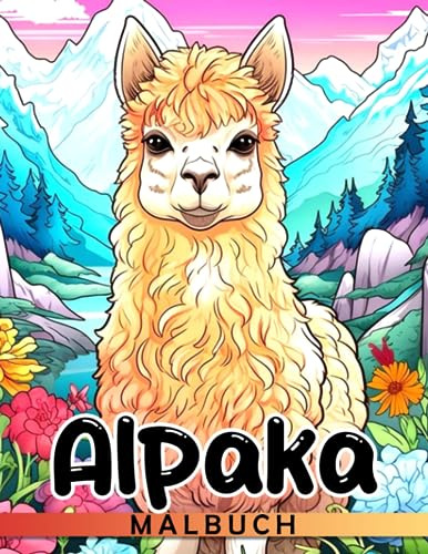Alpaka Malbuch: 30 Ausmalbilder von niedlichen Tieren für alle Altersgruppen, perfekt als Scherzgeschenke oder Wichtelgeschenke.