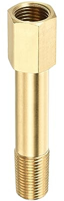 M METERXITY Verlängerung Verbinder Rohr Fitting - Messing Sechskant Kupplung Konverter Adapter Anwenden Industrielle Verwendung (G1/4 Innengewinde G1/4 Außengewinde 75mm Golden)