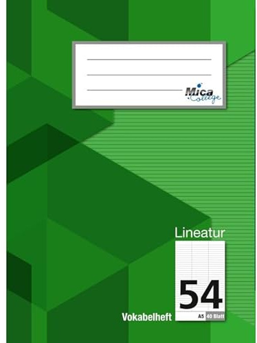 Mica College Vokabelheft A5 - Lineatur 54-3 Spalten - 40 Blatt