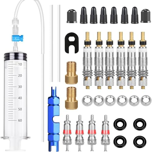 Shalwinn 35pcs Fahrrad Tubeless Dichtmittel Spritze Und Entfernen Werkzeug Ventil Presta Fit Stans Rohrlose Dichtmittel Und Andere Marke 1 Satz （60ML）