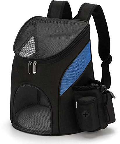 SWZEC Dein Lieblingstier Hunde Tragerucksack,Tragbarer Hände Kostenloser Katze und Hunde Rucksack (S-BIS ZU 3KG,Schwarz)