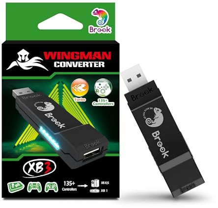 Brook Wingman XB 3 Converter - Släpp loss kraften i plattformsöverskridande spel, adapter för trådlös handkontroll för nya XB Series X/S, XB One-konsoler och PC (X-Input), stödjer remap och justerbar