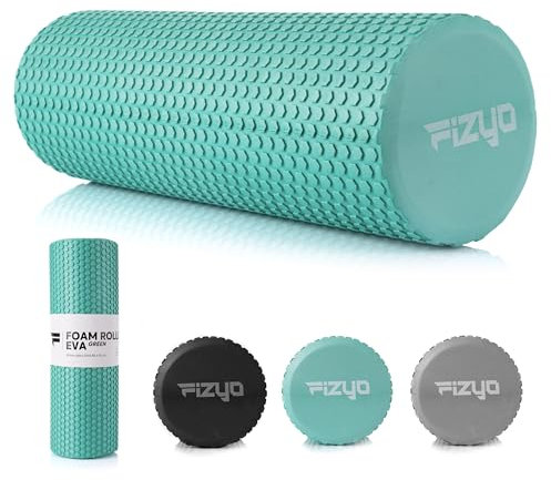Fizyo Rullo massaggiante 45 x 15 cm - Rullo in schiuma EVA per yoga, pilates, adattamento, riabilitazione, rigenerazione muscolare, allevia il mal di schiena, gambe, fascia, massaggio alla schiena