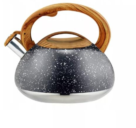 MIKONI Edelstahl Flötenkessel mit Pfiff Teekessel Wasserkessel 2,5L Wasserkocher für Induktionsherd, Gasherd und Elektroherd Pfeifkessel 7842