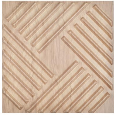 VEVOR Pannelli da Parete 3D, 12 Pezzi 500 x 500 x 25,6 mm 2,97 m², Piastrelle Artistiche da Parete Stile Moderne Linee, Pannello per Soffitto Sala, Decorazione Interni, Colore Legno Chiaro