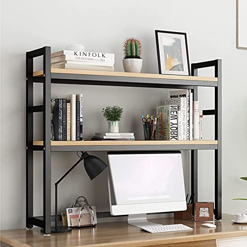 2 Capas Estantería Pequeña De Sobremesa - Estantería De Escritorio Extensible, Estante De Organización De Estantería De Escritorio, Librería Multifuncional De Sobremesa Para Ordenador(A,75x24x90cm)