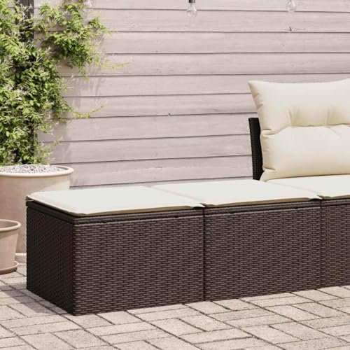 GCHDHAPB Home-Outdoor Gartenmöbel-Set, 2-teiliges Gartensofa-Set mit Kissen, braunes Polyrattan-Akazie
