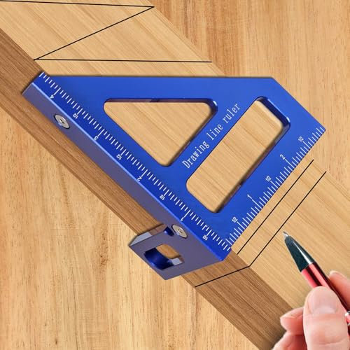 Inch Multi Angle Measuring Speed Square, 45/90 Degree 3D Aluminum Alloy Set Square Carpentry, Adjustable Inch Set Square, High Precision Carpenters Square