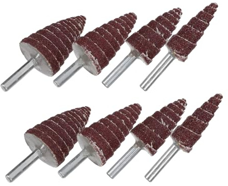 Ciieeo 8Pcs Replacement Abrasive Wheels Cone Shaped Abrasive Wheels Sandpaper Grinding Heads Suitable for Grinding Different Materials Electric Grinder 2.75X1.18X1.18In