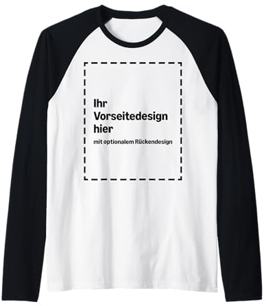 Personalisiertes Raglan-Shirt mit Druck auf der Vorder- und Rückseite
