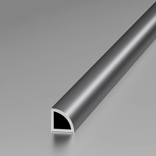Fliesenprofil, Viertelkreis-Leiste 125 Cm (2 Stück) – Keramik-Kantenschutz Für Fliesen, Lange Fliesenleiste Für Badezimmer, Büro, Hotel Und Schule(Gentleman gray,20x20mm)