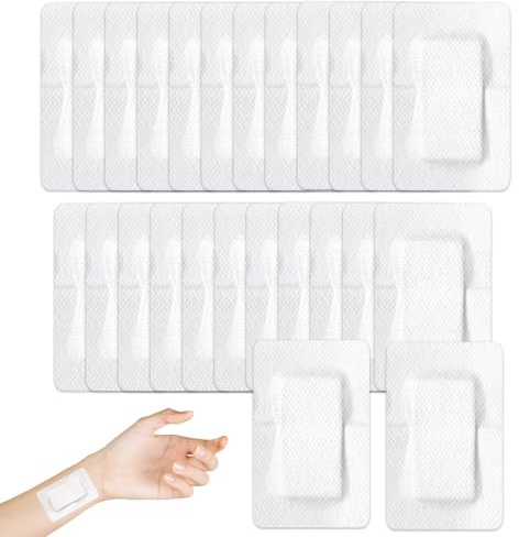 25Pcs 10X15cm Adhesive Wound Dressings, Breathable Large Plasters for Wounds, Hypoallergenic Sterile Dressings for Wounds Cuts and Grazes, Diabetic Leg Ulcers, Venous Leg Ulcers