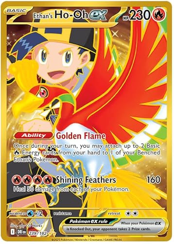 Ethan's Ho-Oh ex 239/182 Hyper Rare Pokemon Card | Destined Rivals | Pokemon TCG Scarlet & Violet Series | Titan Authenticated
