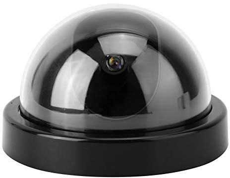 Pongnas Fausse Caméra LED, 4 Pièces, Simulation de Dôme, Caméra de sécurité Factice CCTV avec Lumière Clignotante, Rotation à 360 Degrés pour Les Supermarchés, Les Maisons et Les (Black)