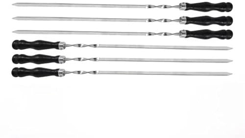 Juego de 6/8/10/12/14/16/18/20 brochetas para barbacoa de acero inoxidable 70 cm x 12 mm x 3 mm brochetas para carne, verduras, carne picada, kebab, barbacoa, barbacoa, barbacoa, barbacoa (mango de
