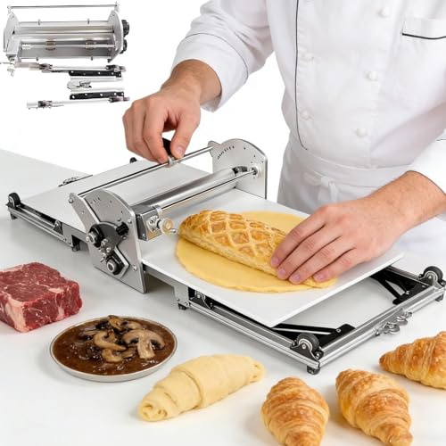 lealovengzh Sfogliatrice Elettrica,Macchina Elettrica Pieghevole per Stendere L'Impasto, Nuovo 2026 Rullatrice Automatica per Pasta Sfoglia E Pizza, Regolazione dello Spessore 0,07 A 1,18 Pollici,