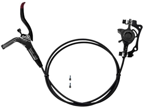 MTB-cykel Hydraulisk skivbroms 160 mm rotorer Oljebromsplatta Fram Bak Fjällklämma 22,2 mm Handtag A pelare(Black-LR)