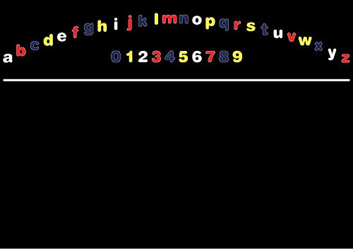 Chalkboards UK WC099 Large Alphabet Printed Unframed Blackboard/Chalkboard, Wood Black, A1, 840 x 600 mm