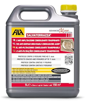FILA Surface Care Solutions SALVATERRAZZA 5L Repelente al Agua para terrazas y Exteriores de acción consolidante y antifiltración, No aplicable, 5 l (Confezione da 1)