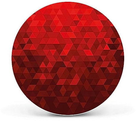 banjado Magnettafel Ø 47cm Weiß - Magnetwand aus Metall - Magnetpinnwand als Memoboard - Pinnwand Magnettafel Küche, Büro, Kinderzimmer inkl. 4 Magnete & Montageset - Dreiecke Rot