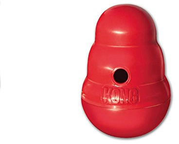Kong Wobbler Hundespielzeug, Leckerlis und Futterspender, Rot, Größe S (2er-Pack)