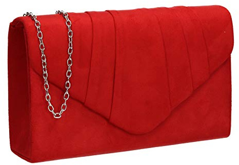 SwankySwans Iggy Suede Velvet Envelope Party Prom Clutch Bag Tasche