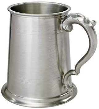 Wentworth Pewter 1 Pint Antique Fancy Handle Tankard (Antique look)