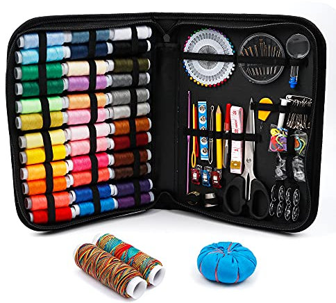 Inscraft nähzeug, 182 premium-sewing supplies, 38 xl garnrollen geeignet für reiseler, erwachsene, anfänger, notfall nähzeug 182